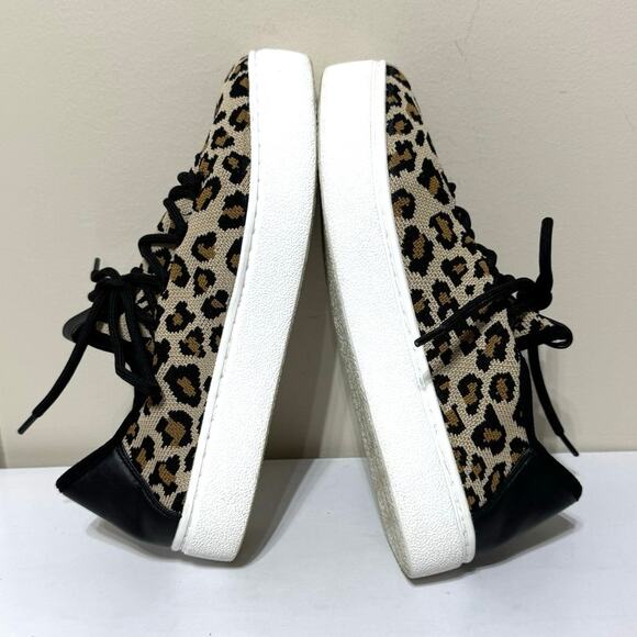 BP Women’s Knit Animal Print Lace-Up Platform Sneakers Size 8.5 M - Picture 9 of 11